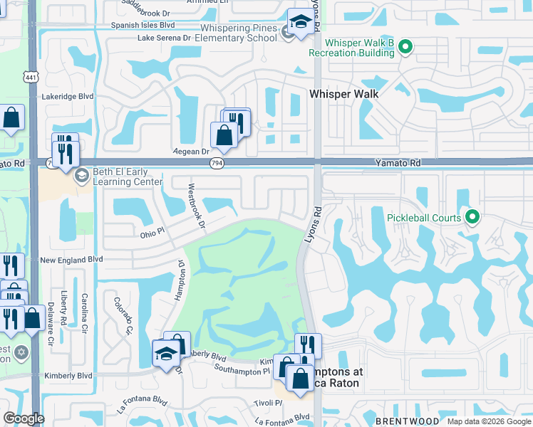 map of restaurants, bars, coffee shops, grocery stores, and more near 9212 Gettysburg Road in Boca Raton