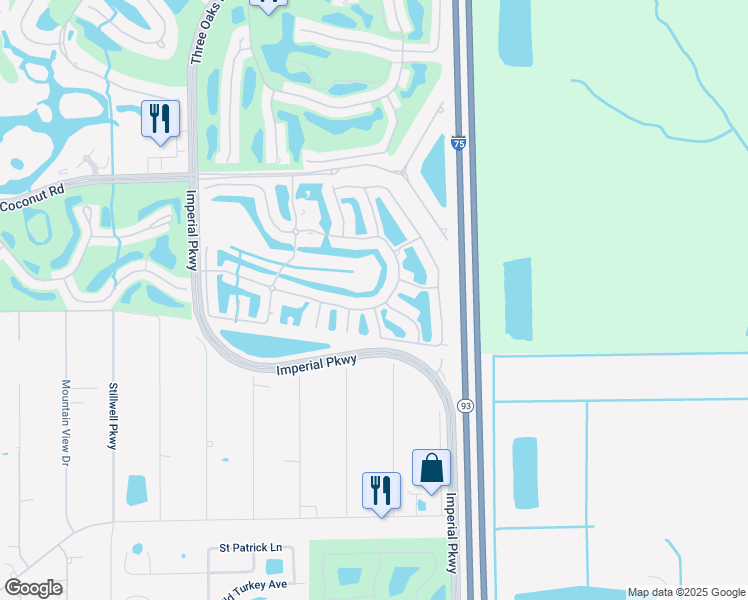map of restaurants, bars, coffee shops, grocery stores, and more near 10801 Crooked River Road in Bonita Springs