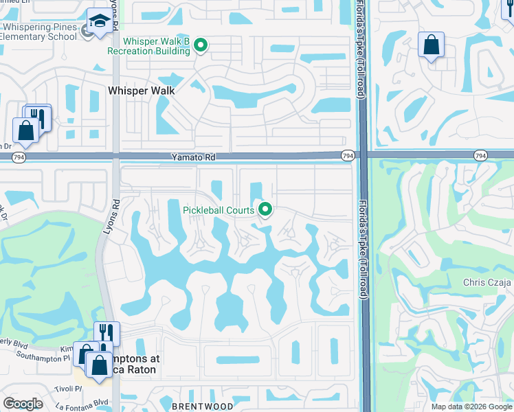 map of restaurants, bars, coffee shops, grocery stores, and more near 2194 East New England Boulevard in Boca Raton