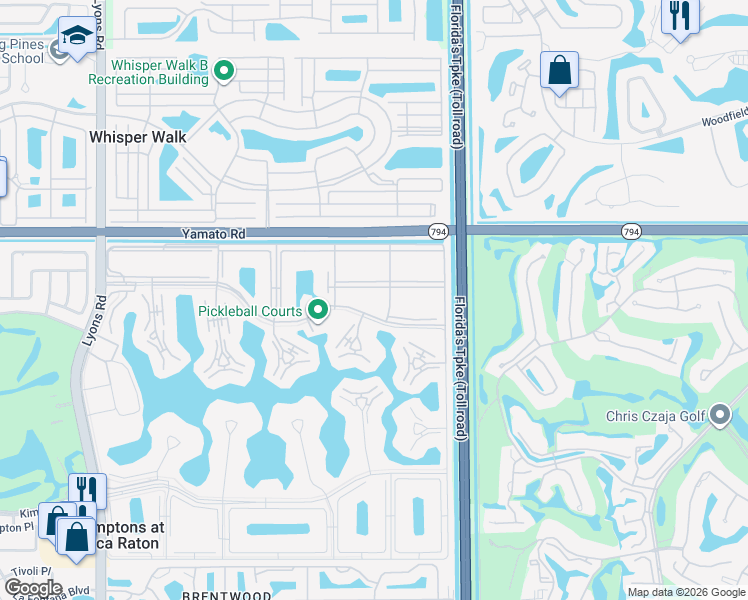 map of restaurants, bars, coffee shops, grocery stores, and more near 534 Mansfield M in Boca Raton