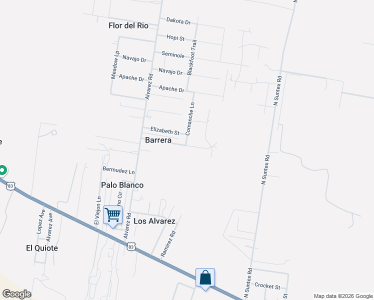 map of restaurants, bars, coffee shops, grocery stores, and more near 78 Marissa Street in Rio Grande City