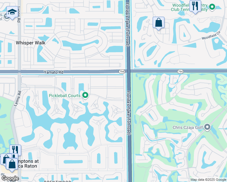 map of restaurants, bars, coffee shops, grocery stores, and more near 32 Mansfield B in Boca Raton