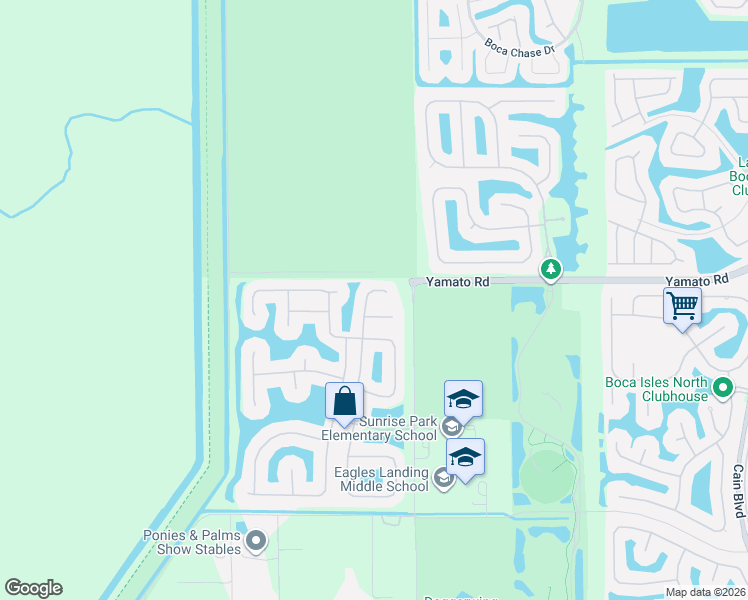 map of restaurants, bars, coffee shops, grocery stores, and more near 19035 Skyridge Circle in Boca Raton