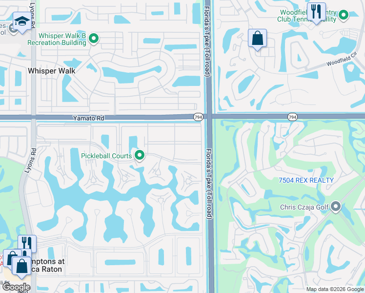 map of restaurants, bars, coffee shops, grocery stores, and more near 161 Mansfield D in Boca Raton