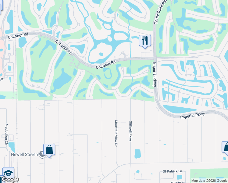 map of restaurants, bars, coffee shops, grocery stores, and more near 9829 Spring Run Boulevard in Bonita Springs