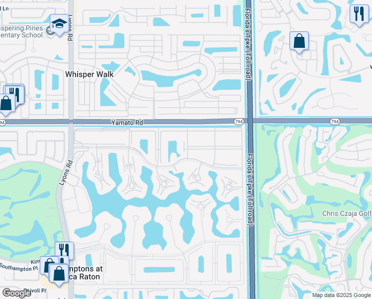 map of restaurants, bars, coffee shops, grocery stores, and more near 279 Mansfield G in Boca Raton