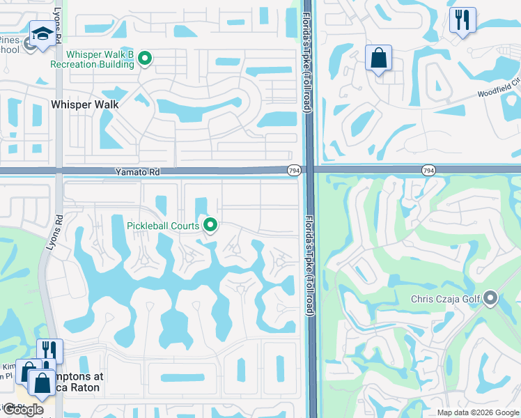 map of restaurants, bars, coffee shops, grocery stores, and more near 281 Mansfield G in Boca Raton
