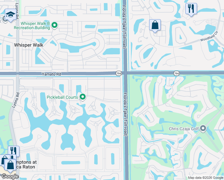 map of restaurants, bars, coffee shops, grocery stores, and more near 281 Mansfield G in Boca Raton