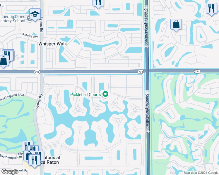 map of restaurants, bars, coffee shops, grocery stores, and more near 279 Mansfield G in Boca Raton