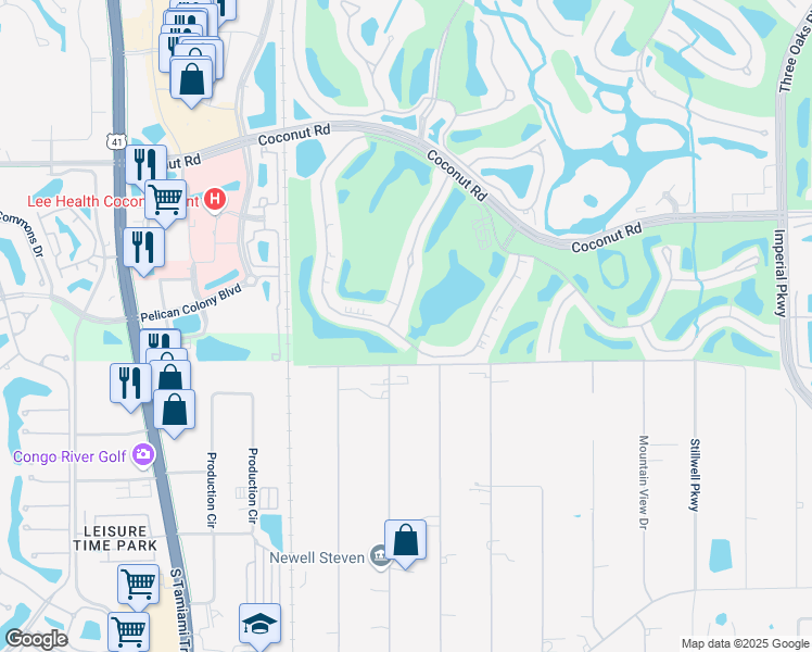 map of restaurants, bars, coffee shops, grocery stores, and more near 23591 Sandy Creek Terrace in Bonita Springs