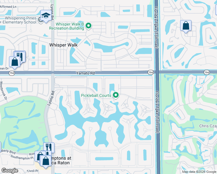 map of restaurants, bars, coffee shops, grocery stores, and more near 367 Mansfield Drive in Boca Raton