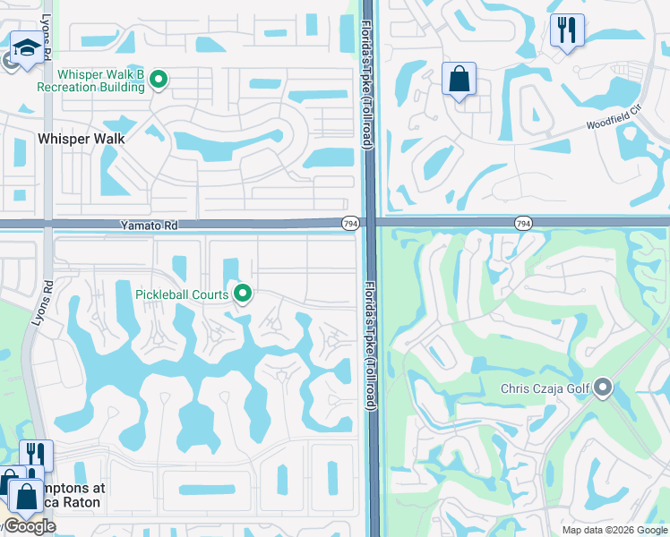 map of restaurants, bars, coffee shops, grocery stores, and more near 431 Mansfield I in Boca Raton