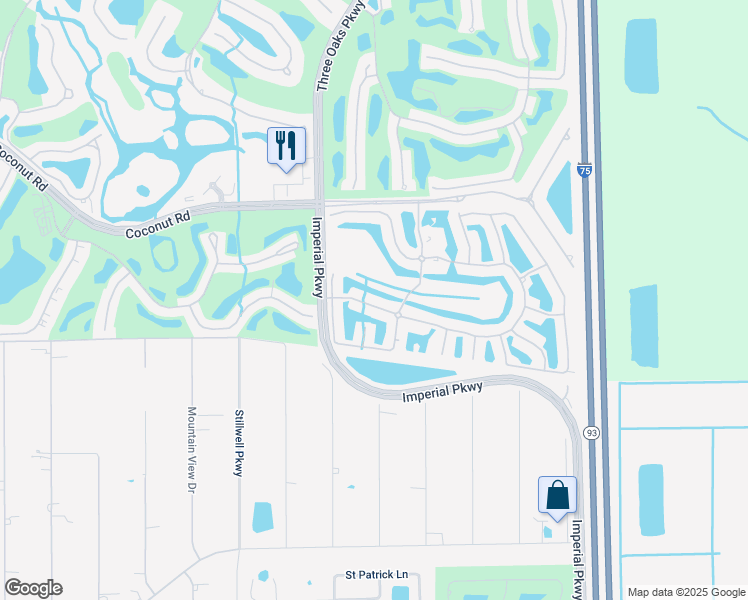 map of restaurants, bars, coffee shops, grocery stores, and more near 10911 Salerno Bay Road in Bonita Springs
