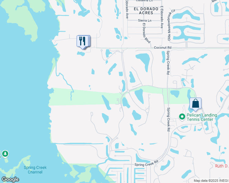 map of restaurants, bars, coffee shops, grocery stores, and more near 23750 Via Trevi Way in Bonita Springs
