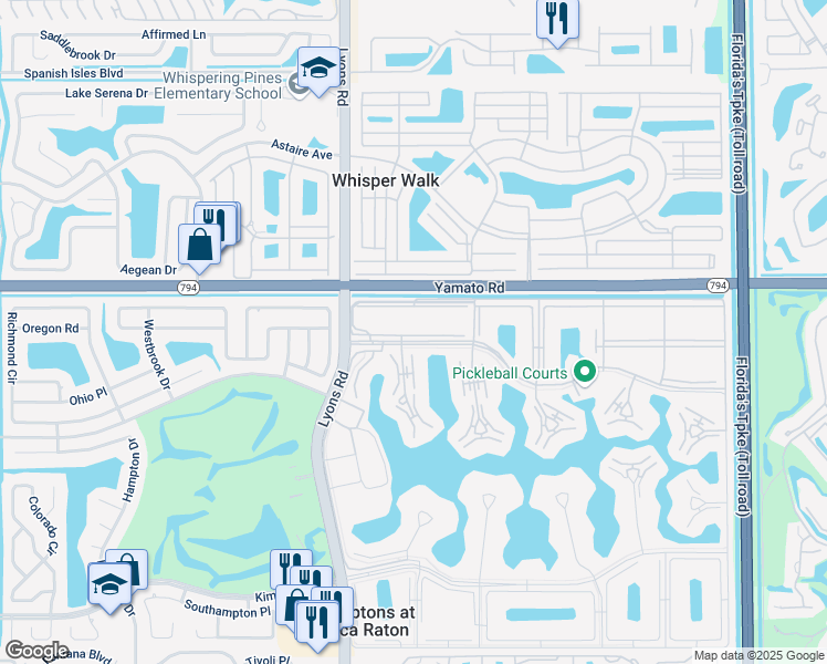 map of restaurants, bars, coffee shops, grocery stores, and more near 55 Suffolk B in Boca Raton