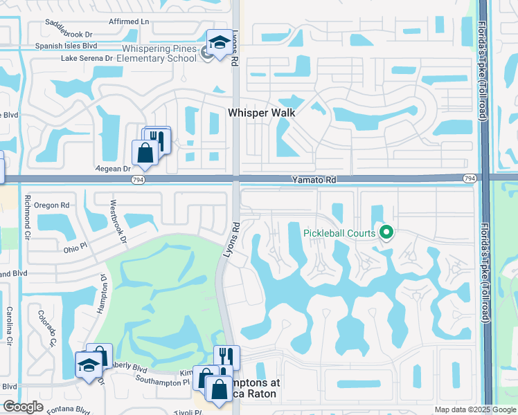 map of restaurants, bars, coffee shops, grocery stores, and more near 15 Suffolk A in Boca Raton