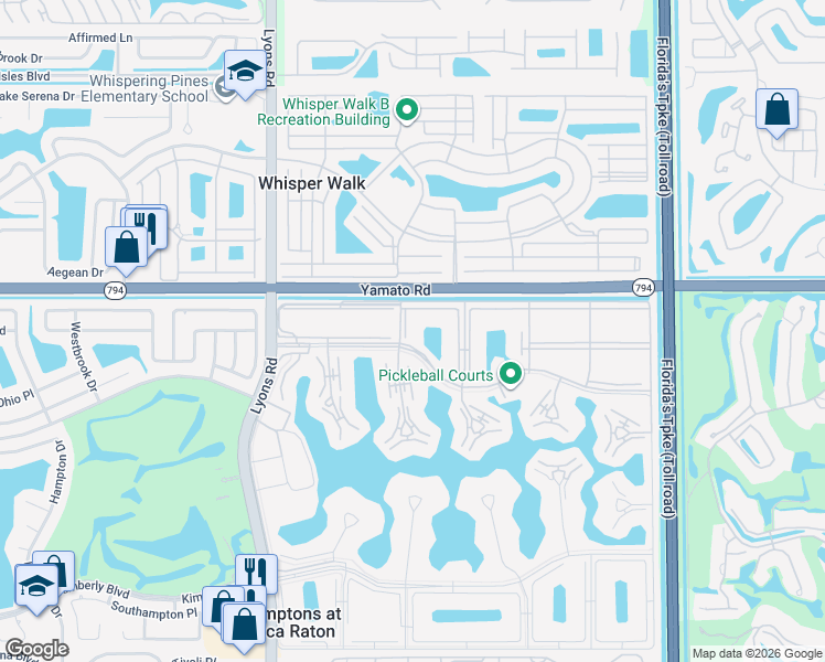 map of restaurants, bars, coffee shops, grocery stores, and more near 94 Suffolk C in Boca Raton
