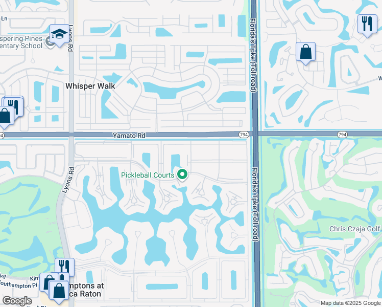 map of restaurants, bars, coffee shops, grocery stores, and more near 279 Mansfield G in Boca Raton