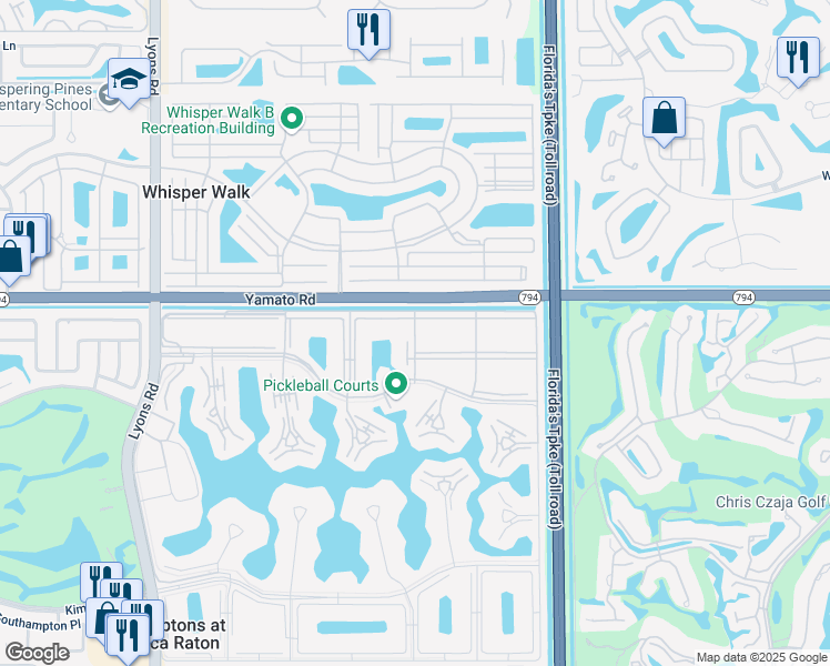 map of restaurants, bars, coffee shops, grocery stores, and more near 279 Mansfield G in Boca Raton