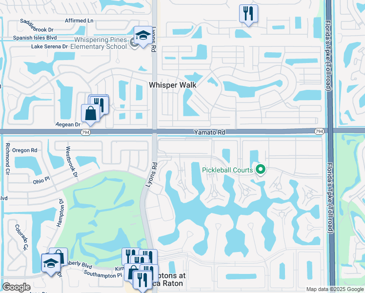 map of restaurants, bars, coffee shops, grocery stores, and more near 55 Suffolk B in Boca Raton