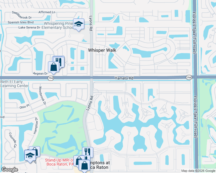 map of restaurants, bars, coffee shops, grocery stores, and more near 55 Suffolk B in Boca Raton