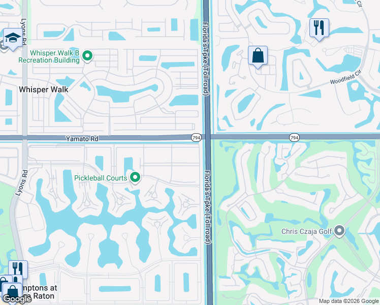 map of restaurants, bars, coffee shops, grocery stores, and more near 89 Mansfield D in Boca Raton