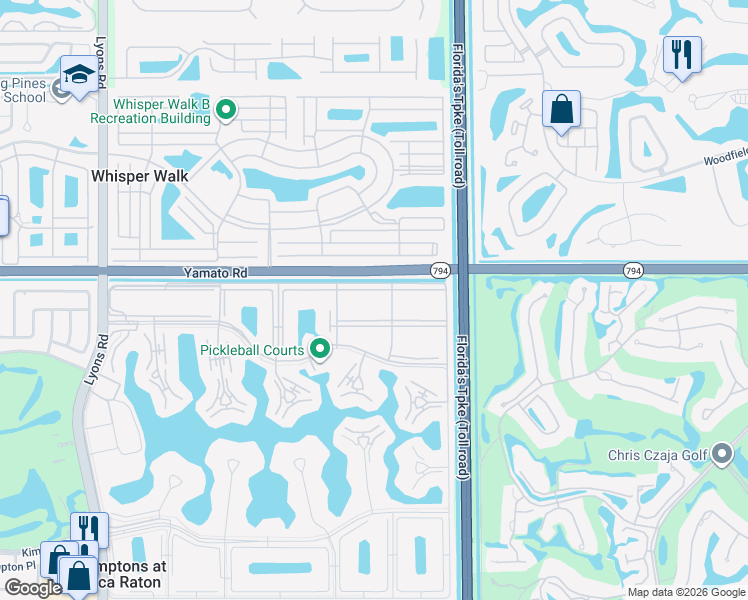 map of restaurants, bars, coffee shops, grocery stores, and more near 179 Mansfield East in Boca Raton