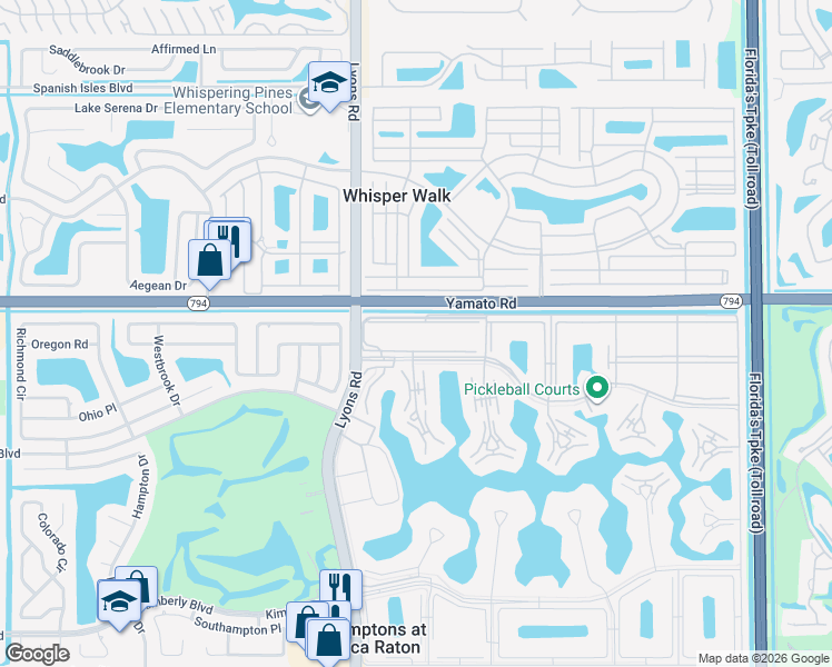 map of restaurants, bars, coffee shops, grocery stores, and more near 55 Suffolk B in Boca Raton