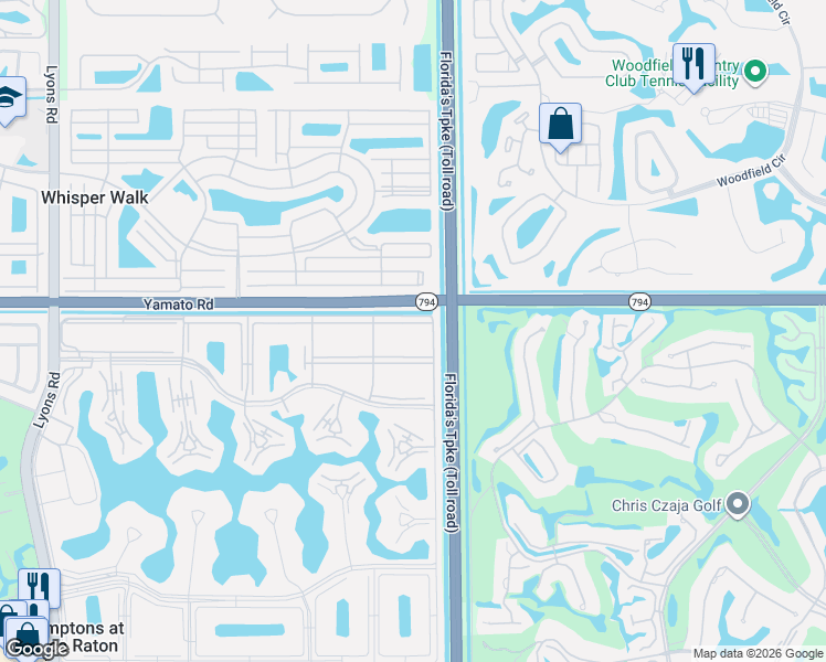 map of restaurants, bars, coffee shops, grocery stores, and more near 89 Mansfield D in Boca Raton