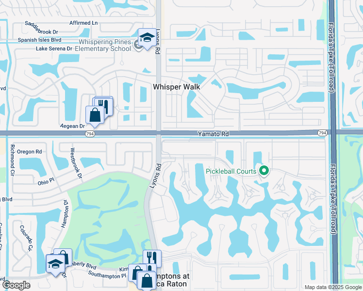 map of restaurants, bars, coffee shops, grocery stores, and more near 55 Suffolk B in Boca Raton