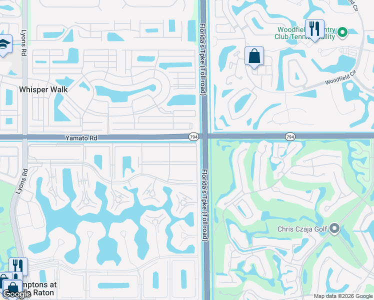 map of restaurants, bars, coffee shops, grocery stores, and more near 89 Mansfield D in Boca Raton