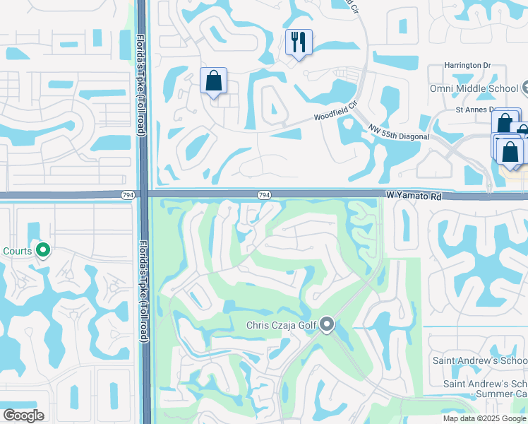 map of restaurants, bars, coffee shops, grocery stores, and more near 7168 Yamato Road in Boca Raton