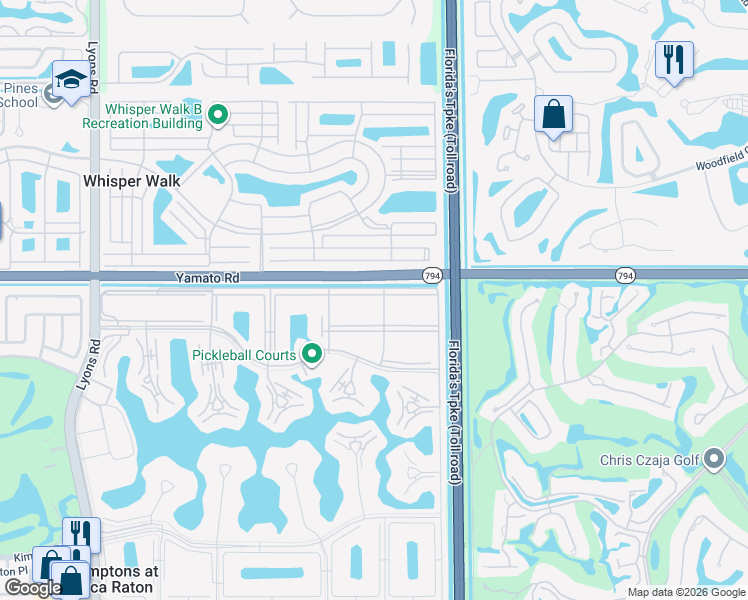 map of restaurants, bars, coffee shops, grocery stores, and more near 8168 Summerbreeze Lane in Boca Raton