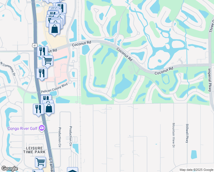 map of restaurants, bars, coffee shops, grocery stores, and more near 23576 Sandy Creek Terrace in Bonita Springs