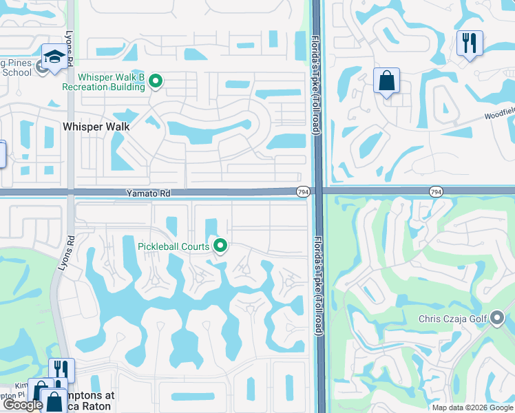 map of restaurants, bars, coffee shops, grocery stores, and more near 8168 Summerbreeze Lane in Boca Raton