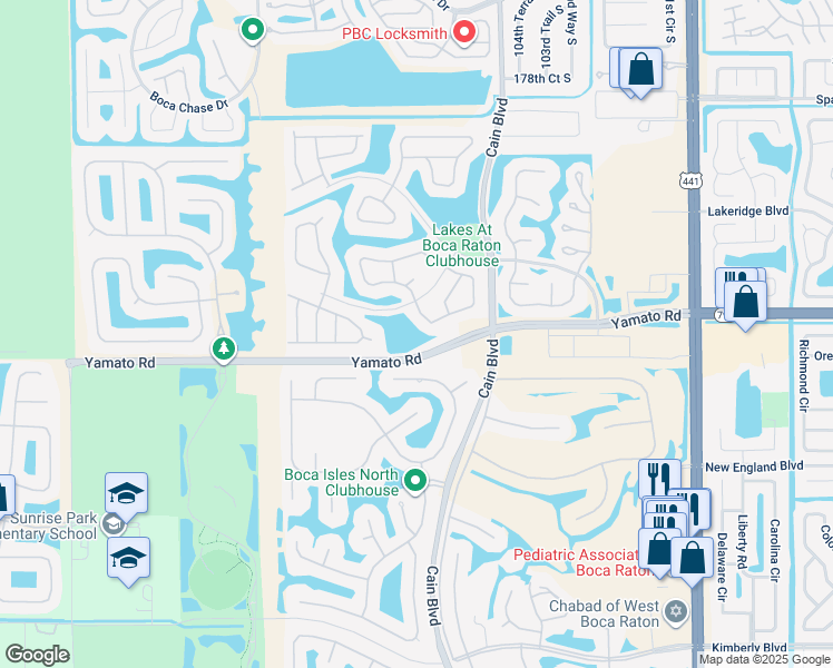 map of restaurants, bars, coffee shops, grocery stores, and more near 18288 Coral Isles Drive in Boca Raton