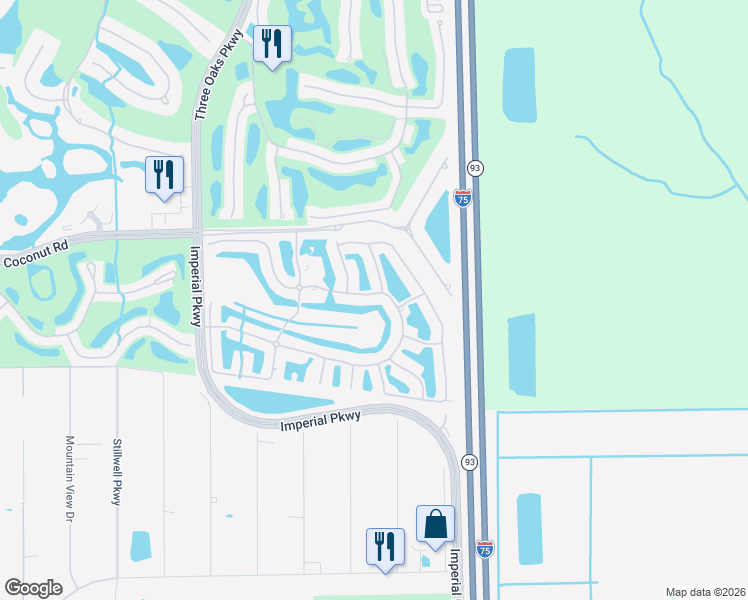 map of restaurants, bars, coffee shops, grocery stores, and more near 10731 Crooked River Road in Bonita Springs
