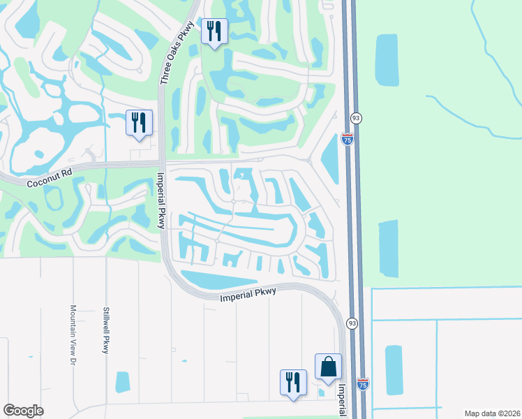 map of restaurants, bars, coffee shops, grocery stores, and more near 10701 Crooked River Road in Bonita Springs