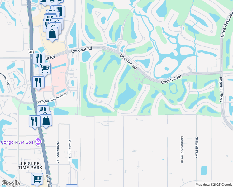 map of restaurants, bars, coffee shops, grocery stores, and more near 23576 Sandy Creek Terrace in Bonita Springs