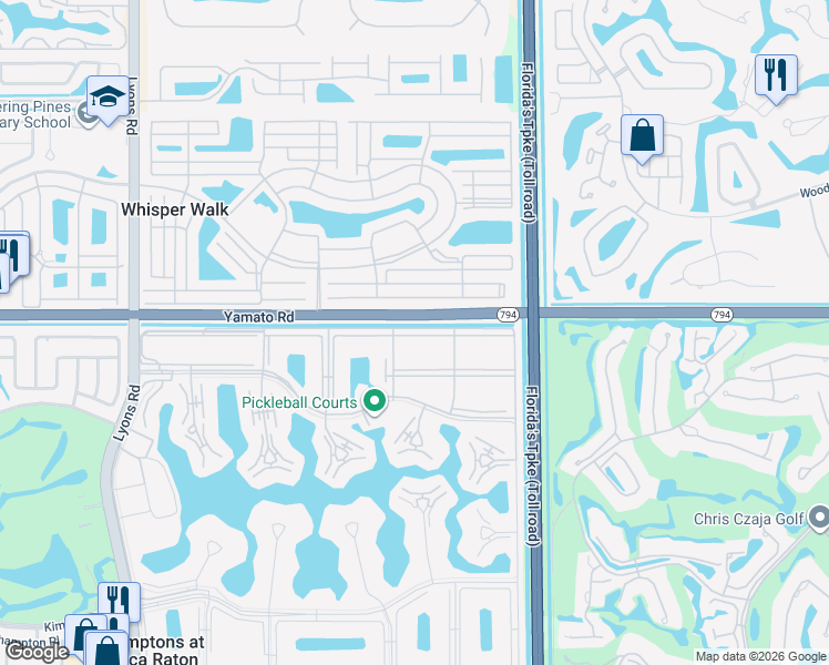 map of restaurants, bars, coffee shops, grocery stores, and more near 50 Mansfield B in Boca Raton
