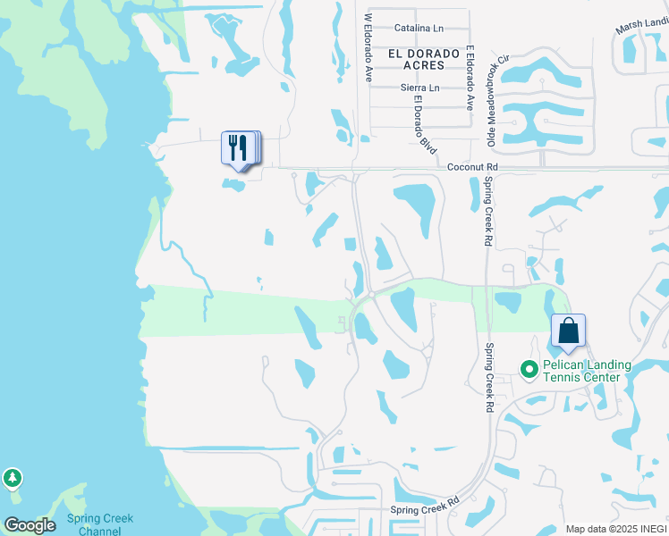 map of restaurants, bars, coffee shops, grocery stores, and more near 23650 Via Veneto in Bonita Springs