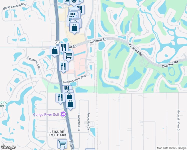 map of restaurants, bars, coffee shops, grocery stores, and more near 8500 Violeta Street in Bonita Springs