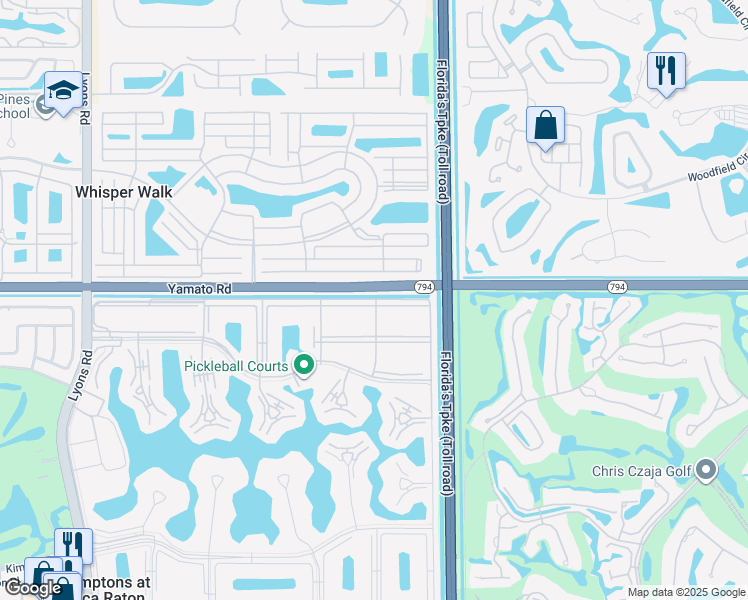 map of restaurants, bars, coffee shops, grocery stores, and more near 8168 Summerbreeze Lane in Boca Raton