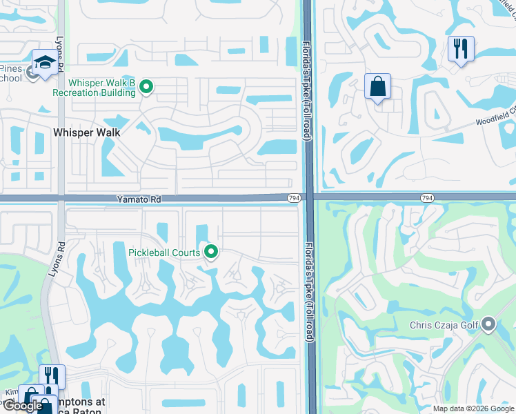map of restaurants, bars, coffee shops, grocery stores, and more near 8168 Summerbreeze Lane in Boca Raton