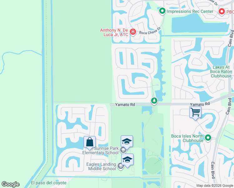 map of restaurants, bars, coffee shops, grocery stores, and more near 11343 Sea Grass Circle in Boca Raton