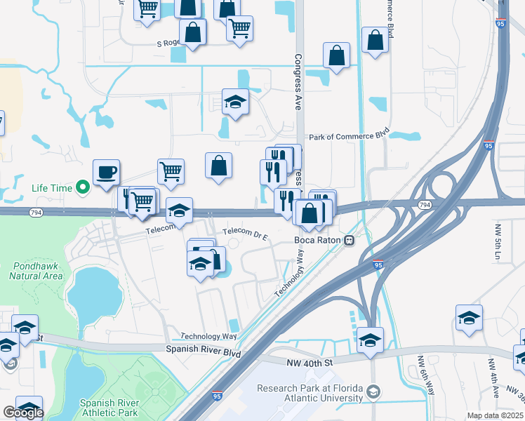 map of restaurants, bars, coffee shops, grocery stores, and more near 901 Yamato Road in Boca Raton