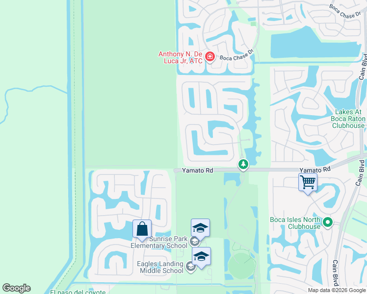 map of restaurants, bars, coffee shops, grocery stores, and more near 11343 Sea Grass Circle in Boca Raton