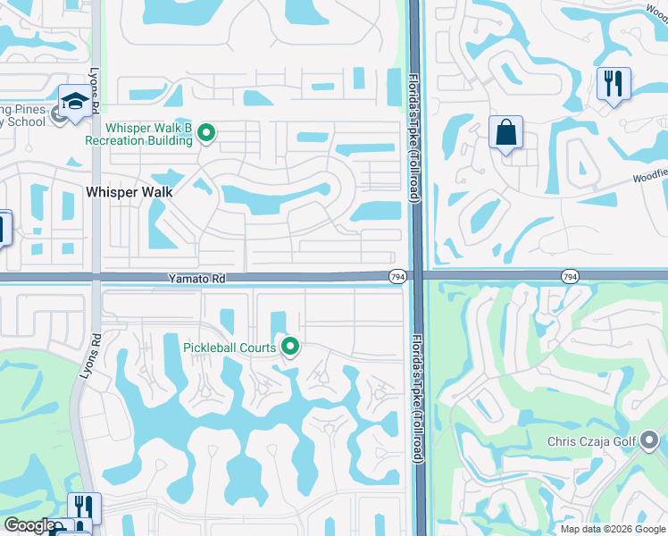 map of restaurants, bars, coffee shops, grocery stores, and more near 8168 Summerbreeze Lane in Boca Raton
