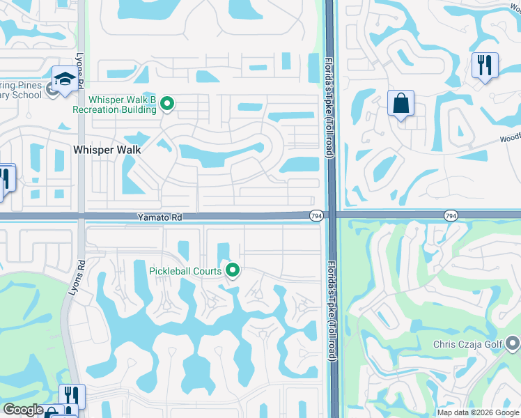 map of restaurants, bars, coffee shops, grocery stores, and more near 8168 Summerbreeze Lane in Boca Raton
