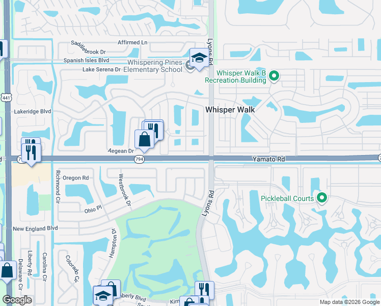 map of restaurants, bars, coffee shops, grocery stores, and more near 9203 Edgemont Lane in Boca Raton